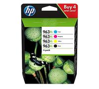 Hewlett Packard Cartouche d'encre Authentique, Coloris Assortie, Pack de 4, Noir, Cyan, Magenta, Jaune, NA