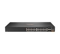 Hewlett Packard Enterprise Aruba 6200F 24G Class4 PoE 4SFP+ 370W Géré L3 Gigabit Ethernet (10/100/1000) Connexion Ethernet, supportant l'alimentation Via ce Port (PoE) 1U Noir
