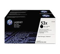 HP Cartouche de toner 53X (Q7553XD) – Pack de 2, noir, à rendement élevé, original pour LaserJet