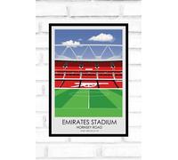 Hewson's Gifts Impression du stade de football Arsenal - Cadeau pour fan de football - Cadeau pour papa, frère, fils - Cadeau de football (Arsenal A4 (Emirates Stadium))