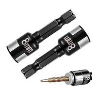 Hex Bit Socket Set, 2 Pieces Non-Magnetic Car Repair Supplies, Nut Driver Bit Socket Set with Precision Fit, Professional Tools with Durable Construction, DIY Enthusiasts Mechanics Bicycle Electronics