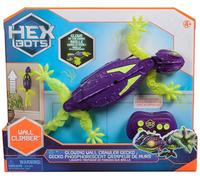 HEX BOTS - Gecko Radiocommandé Phosphorescent Qui Rampe sur Le Sol Et Les Murs - Lézard Télécommandé avec Yeux Lumineux - Pilotage Facile - Câble USB Inclus - Jouet Enfant 4 Ans et +
