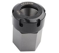 Hex Collet Chuck ER32UM, CNC Lathe Tool Holder, High Precision 0.015mm Accuracy Hex Collet with Through - Hole Design for Long Part Machining, Silver Quick Clamping Tool Made of Hi (ER32)