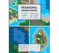 Hex Graph Paper Notebook: 1/4 1/2 1 Inch Hexagons 8.5x11 Composition Geography Overland Continent Kingdom Villages Land Gaming Maps
