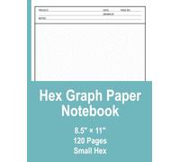 Hex Graph Paper Notebook Small Hex: 5 mm Hexagonal Grid Notebook for RPG Maps, Math, Game Design and Technical Drawing
