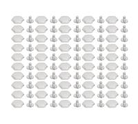 Hex Rivets Back Screw Stud Zinc Alloy Leather Fasteners Secure Durable Easy Installation for Belts Bags Crafts 12mm 50 Sets Christmas Gifts (Silver)
