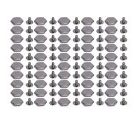 Hex Rivets Zinklegierung 50 Stück Sicher Befestigung für Lederarbeiten Taschen Gürtel 12mm (Argent Noir)