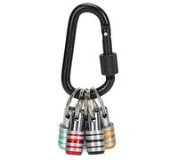 Hex Shank Keychain 1 / 4in Quick Release Extension Bar | 5Pcs / Set Screwdriver Bit Holder for Drill Bits/Electric Tools | Stainless Steel & Aluminum Alloy with Removable Bushing