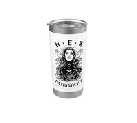 Hex The Patriarchy Féministe Sorcière Halloween Gothique Pop Art Gobelet isotherme en acier inoxydable double paroi