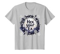 Hex Your Ex: Witchy Breakup Empowerment Couronne au Clair de Lune T-Shirt, Enfant, Argent, 12 Ans