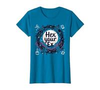 Hex Your Ex: Witchy Breakup Empowerment Couronne au Clair de Lune T-Shirt, Femme, Saphir, 3XL