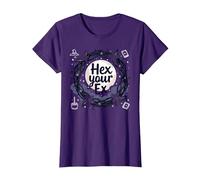Hex Your Ex: Witchy Breakup Empowerment Couronne au Clair de Lune T-Shirt, Femme, Violet, 3XL