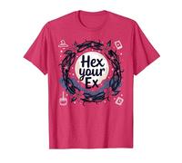 Hex Your Ex: Witchy Breakup Empowerment Couronne au Clair de Lune T-Shirt, Homme, Rouge Chiné, S