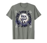 Hex Your Ex: Witchy Breakup Empowerment Couronne au Clair de Lune T-Shirt, Homme, Vert Kaki chiné, M