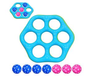 Hexa Splash - Aquatic Ringtoss for Beach Lake Backyard Party | Floating Hexagon Target Set with Bright Foam Loops & Quick Pack Mesh Pouch During Vacation Family Travel Outdoor Kids Ages Three Eight