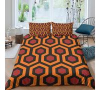 Hexagon motif Linge de Lit Microfibre Hypoallergique 3 Pièces 3D Effet Douce Géométrique design de style Ensemble De Literie avec Fermeture Éclair Résistante for Chambre Enfants King（220x240cm）