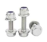 Hexagon Socket vis et écrou Set, Boulons hexagonaux M5 M6 M8 M10 en acier inoxydable 304 avec écrous de blocage en nylon, lot de plusieurs tailles(M10x25(1set))