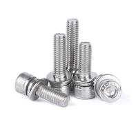 Hexagon Socket vis et écrou Set, Kit de vis à six pans creux en acier inoxydable 304 avec rondelle plate, rondelle élastique, filetage M3, plusieurs longueurs, lot de 20(M3*8mm*20pcs)