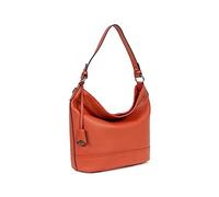 Hexagona - Besace - Compatible Format A4 et téléphone Portable - pour Femme - Collection Confort - Orange - en Cuir