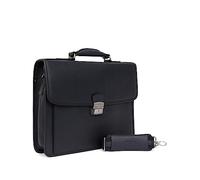 Hexagona - Cartable - Compatible Format A4 et téléphone Portable - pour Homme - Collection Confort - Marine - en Cuir