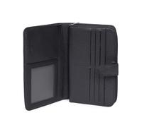 Hexagona - Compagnon de Voyage 1 volet - Compatible Cartes de crédit, CNI, permis de Conduire, Passeport, Carte Grise et chéquier - pour Femme - Collection Confort - Marine - en Cuir