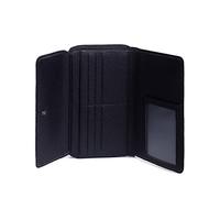 Hexagona - Compagnon de Voyage 1 volet - Compatible Cartes de crédit, CNI, permis de Conduire, Passeport, Carte Grise et chéquier - pour Femme - Collection Madrid - Noir