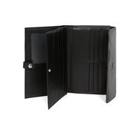 Hexagona - Compagnon de Voyage 2 Volets - Compatible Cartes de crédit, CNI, permis de Conduire, Passeport, Carte Grise et chéquier - pour Femme - Collection Soft - Noir - en Cuir