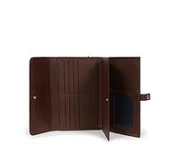 Hexagona - Compagnon de Voyage 2 Volets - Compatible Cartes de crédit, CNI, permis de Conduire, Passeport, Carte Grise et chéquier - pour Femme - Collection Confort - Chocolat - en Cuir