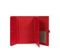 Hexagona - Compagnon de Voyage 2 Volets - Cuir - Compatible Cartes de crédit, CNI, permis de Conduire, Passeport, Carte Grise et chéquier - pour Femme - Collection Confort - Fraise