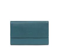 Hexagona - Compagnon de Voyage 2 Volets Stop RFID - Compatible Cartes de crédit, CNI, permis de Conduire, Passeport, Carte Grise et chéquier - pour Femme - Collection Sauvage - Bleu pétrole - en Cuir