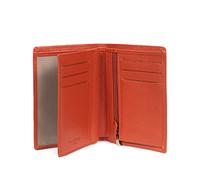 Hexagona - Portefeuille européen 2 Volets - Compatible Cartes de crédit, CNI et permis de Conduire - pour Femme - Collection Confort - Orange - en Cuir