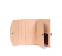 Hexagona - Compagnon de Voyage 2 Volets Stop RFID - pour Femme - Collection Parisienne - Nude - en Cuir de Vachette grainé