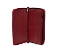 Hexagona - Compagnon de Voyage - Compatible Cartes de crédit, CNI, permis de Conduire, Passeport, Carte Grise et chéquier - pour Femme - Collection Confort - Rouge foncé - en Cuir