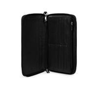 Hexagona - Compagnon de Voyage - Compatible Cartes de crédit, CNI, permis de Conduire, Passeport, Carte Grise et chéquier - pour Femme - Collection Confort - Noir - en Cuir