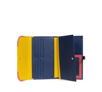 Hexagona - Compagnon de Voyage 2 Volets Stop RFID - pour Femme - Collection Bahia - Jaune/Multicolore - en Cuir