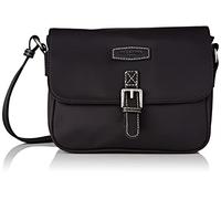 Hexagona Femme Garni CroÃƒ»te de Cuir Vachette Paris Sac port travers pour Femme Collection DIVERSITE Noir en Nylon C, Noir, L 28 x h 20 P 7 cm EU