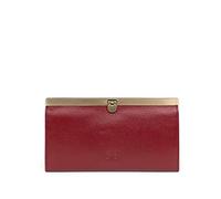 Hexagona Femme Paris Portefeuille Long pour Femme Collection Bastille Carmin en Cuir de Vachette, Carmin, Taille Unique EU