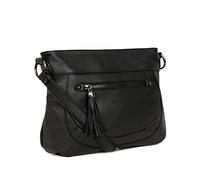 Hexagona Femme Paris Sac port travers pour Femme Collection SAUVAGE Noir en Cuir de vachette s, Noir, L : 29 x l 7 h 23 cm EU