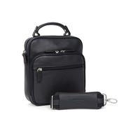 Hexagona Paris - Baisenville - pour Homme - Collection CONFORT - Marine - en Cuir de vachette grainé - Sacoche homme bandouliere cuir - sac bandouliere homme cuir