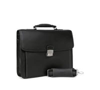 Hexagona Paris - Cartable - pour Homme - Collection Confort - Noir - en Cuir de vachette grainé - Porté Main - Porte-documents - Serviette - Sacoche - Sac Business - L 38x H 29x P 12 cm