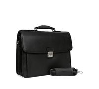 Hexagona Paris - Cartable - pour Homme - Collection Confort - Noir - en Cuir de Vachette grainé - Porté Main - Porte-Documents - Serviette - Sacoche - Sac Business - L 40x H 28x P 17,5 cm