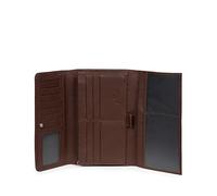 Hexagona Paris - Compagnon de Voyage - pour Femme - Collection Confort - Chocolat - en Cuir de Vachette grainé - Portefeuille 3 en 1 - Porte Feuille - Compatible Carte de Crédit