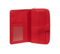 Hexagona Paris - Compagnon de Voyage - pour Femme - Collection Confort - Fraise - en Cuir de Vachette grainé - Portefeuille 3 en 1 - Porte Feuille - Compatible Carte de Crédit