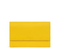 Hexagona Paris - Compagnon de Voyage - pour Femme - Collection Confort - Jaune - en Cuir de Vachette grainé - Portefeuille 3 en 1 - Porte Feuille - Compatible Carte de Crédit