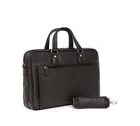 Hexagona Paris - Porte-documents - pour Homme - Collection CONFORT - Marron foncé - en Cuir de vachette grainé - 2 poignées non réglables - Sacoche - Serviette -