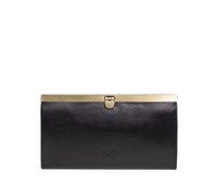 Hexagona Paris - Portefeuille Long - pour Femme - Collection Bastille - Noir - en Cuir de Vachette végétal Collet - Porté sans - Porte-Documents - Porte Papier