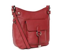 Hexagona Paris - Sac porté travers - pour Femme - Collection CONFORT - Rouge foncé - en Cuir de vachette grainé - Porté Croise - Sac a main femme - Sac bandoulière - Petit Sac - Sac à main bandoulière