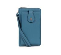 Hexagona - Pochette téléphone avec portefeuille Stop RFID - Compatible téléphone portable, cartes de crédit, CNI, permis de conduire, passeport et carte grise - Pour Femme - Collection Ava - Bleu