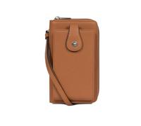 Hexagona - Pochette téléphone avec portefeuille Stop RFID - Compatible téléphone portable, cartes de crédit, CNI, permis de conduire, passeport et carte grise - Pour Femme - Collection Ava - Caramel