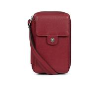 Hexagona - Pochette téléphone avec portefeuille Stop RFID - Compatible téléphone portable, cartes de crédit, CNI, permis de conduire, passeport et carte grise - Pour Femme - Collection Ava - Carmin